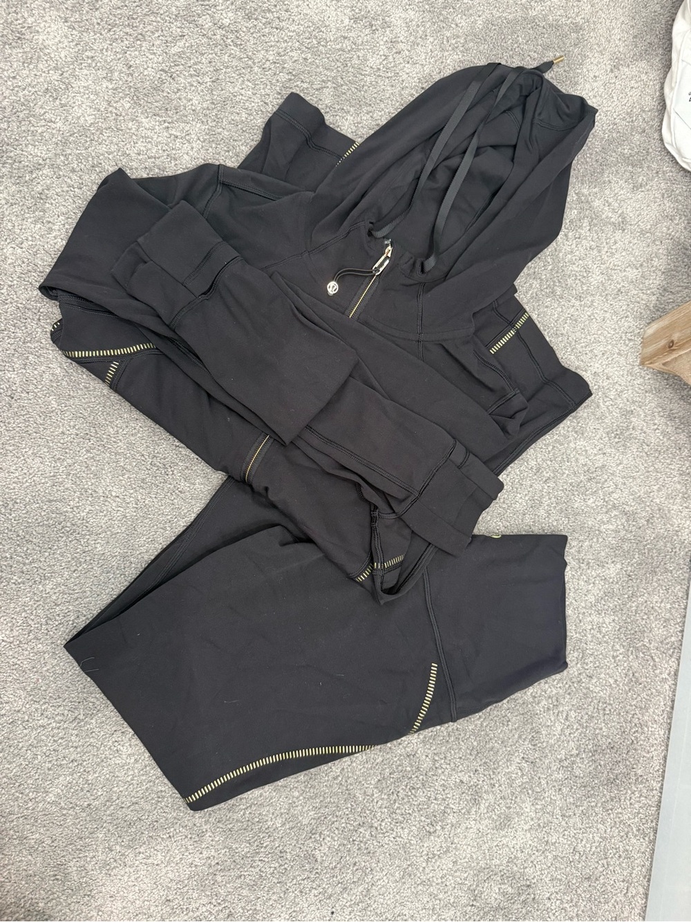 lululemon athletica Black Zip-Accent Hoodie & Leggings Set